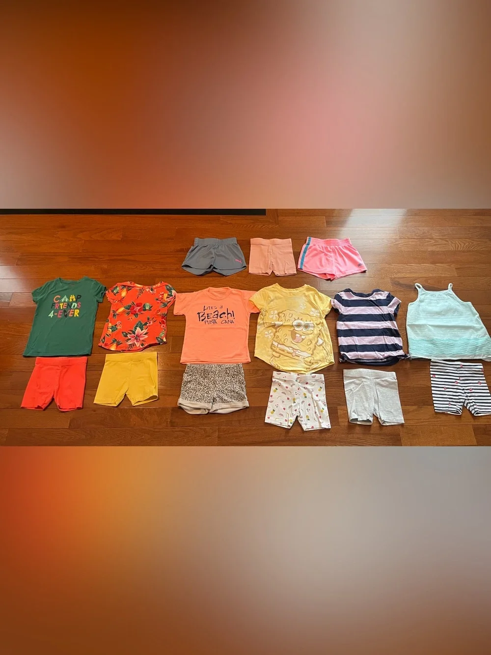 Old Navy Girls Multicolor Summer Matching Tops and Shorts Set